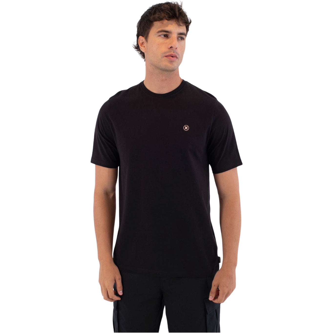 2026 Hurley Hombres Prensa De Impresión Icono Círculo Camiseta De Manga Corta MTSEUED0010 - Black